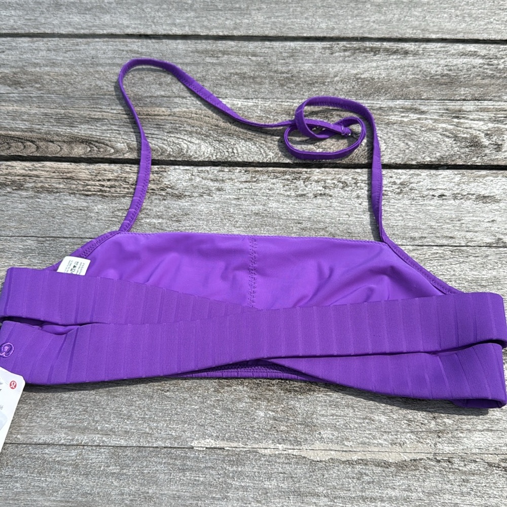 Lululemon Ribbed Halter BIKINI Swim Top A/B Cups Atomic Purple size 8 NWT - Picture 5 of 7